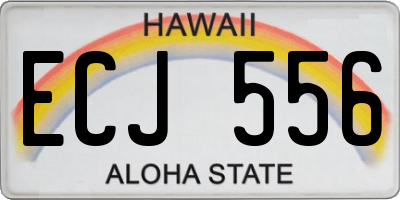 HI license plate ECJ556