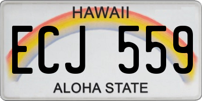 HI license plate ECJ559