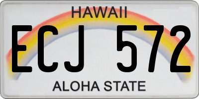 HI license plate ECJ572