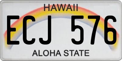 HI license plate ECJ576