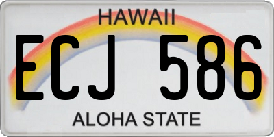 HI license plate ECJ586