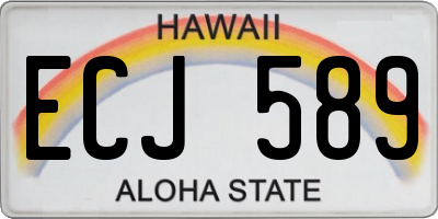 HI license plate ECJ589