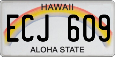 HI license plate ECJ609