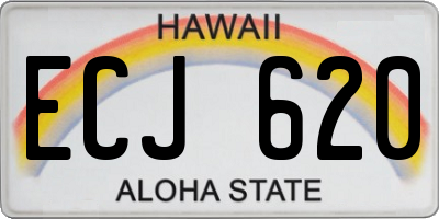HI license plate ECJ620