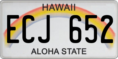 HI license plate ECJ652