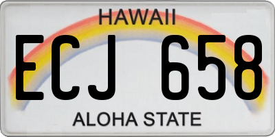 HI license plate ECJ658
