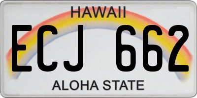 HI license plate ECJ662