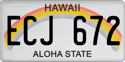 HI license plate ECJ672