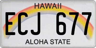 HI license plate ECJ677