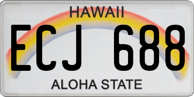 HI license plate ECJ688