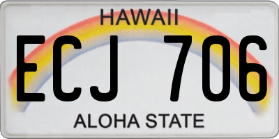 HI license plate ECJ706
