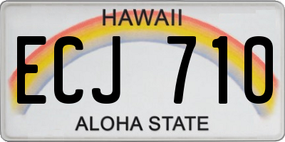 HI license plate ECJ710