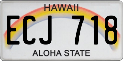 HI license plate ECJ718