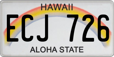 HI license plate ECJ726