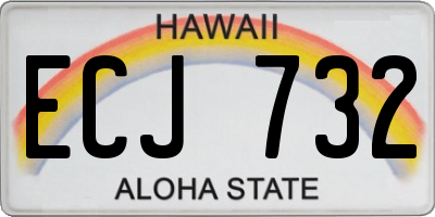 HI license plate ECJ732
