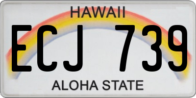 HI license plate ECJ739