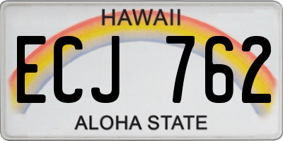 HI license plate ECJ762