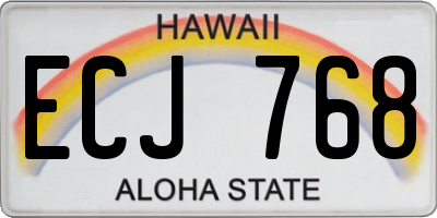 HI license plate ECJ768