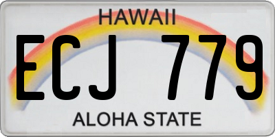 HI license plate ECJ779