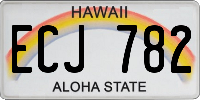 HI license plate ECJ782