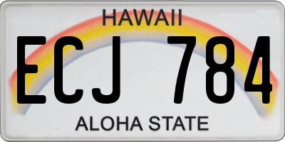 HI license plate ECJ784