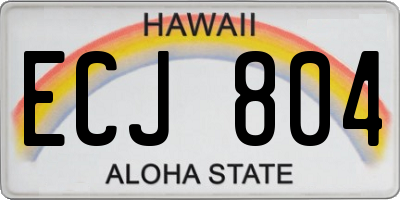 HI license plate ECJ804
