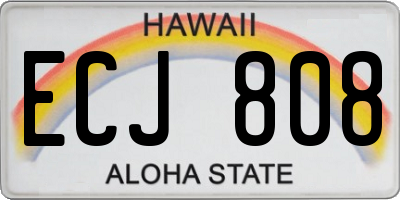HI license plate ECJ808