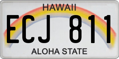 HI license plate ECJ811