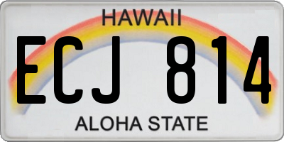 HI license plate ECJ814