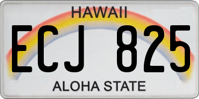 HI license plate ECJ825