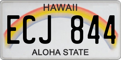 HI license plate ECJ844