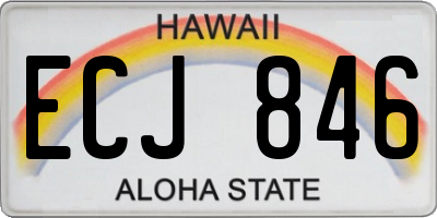 HI license plate ECJ846
