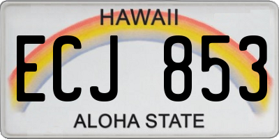 HI license plate ECJ853