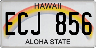 HI license plate ECJ856