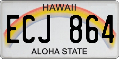 HI license plate ECJ864