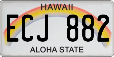 HI license plate ECJ882