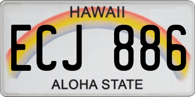 HI license plate ECJ886