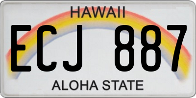 HI license plate ECJ887