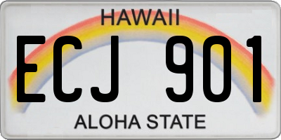 HI license plate ECJ901