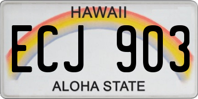 HI license plate ECJ903