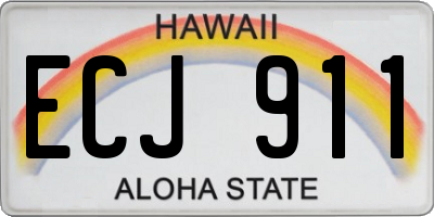 HI license plate ECJ911