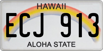 HI license plate ECJ913