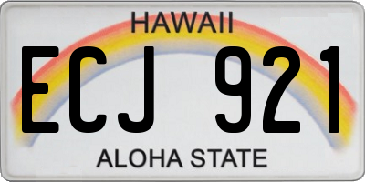 HI license plate ECJ921