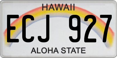 HI license plate ECJ927