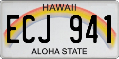 HI license plate ECJ941