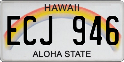 HI license plate ECJ946