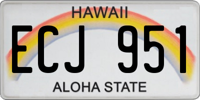 HI license plate ECJ951