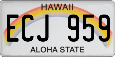 HI license plate ECJ959