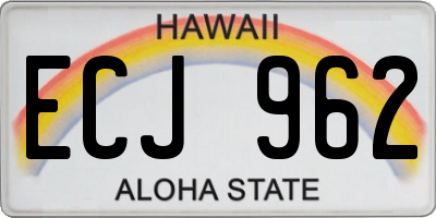 HI license plate ECJ962