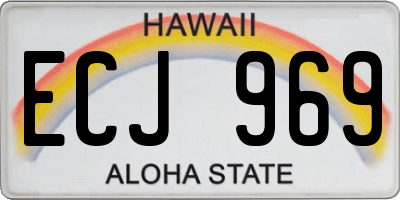 HI license plate ECJ969